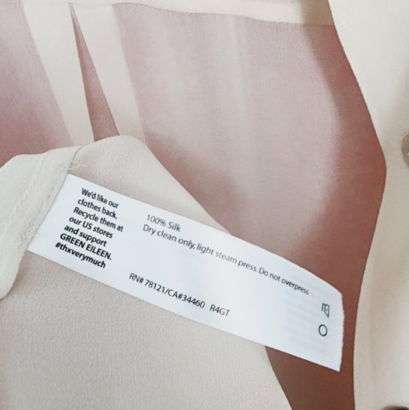 [2X] EILEEN FISHER 100% Silk Button Down Semi Sheer Short Sleeve Blouse - Picture 15 of 15